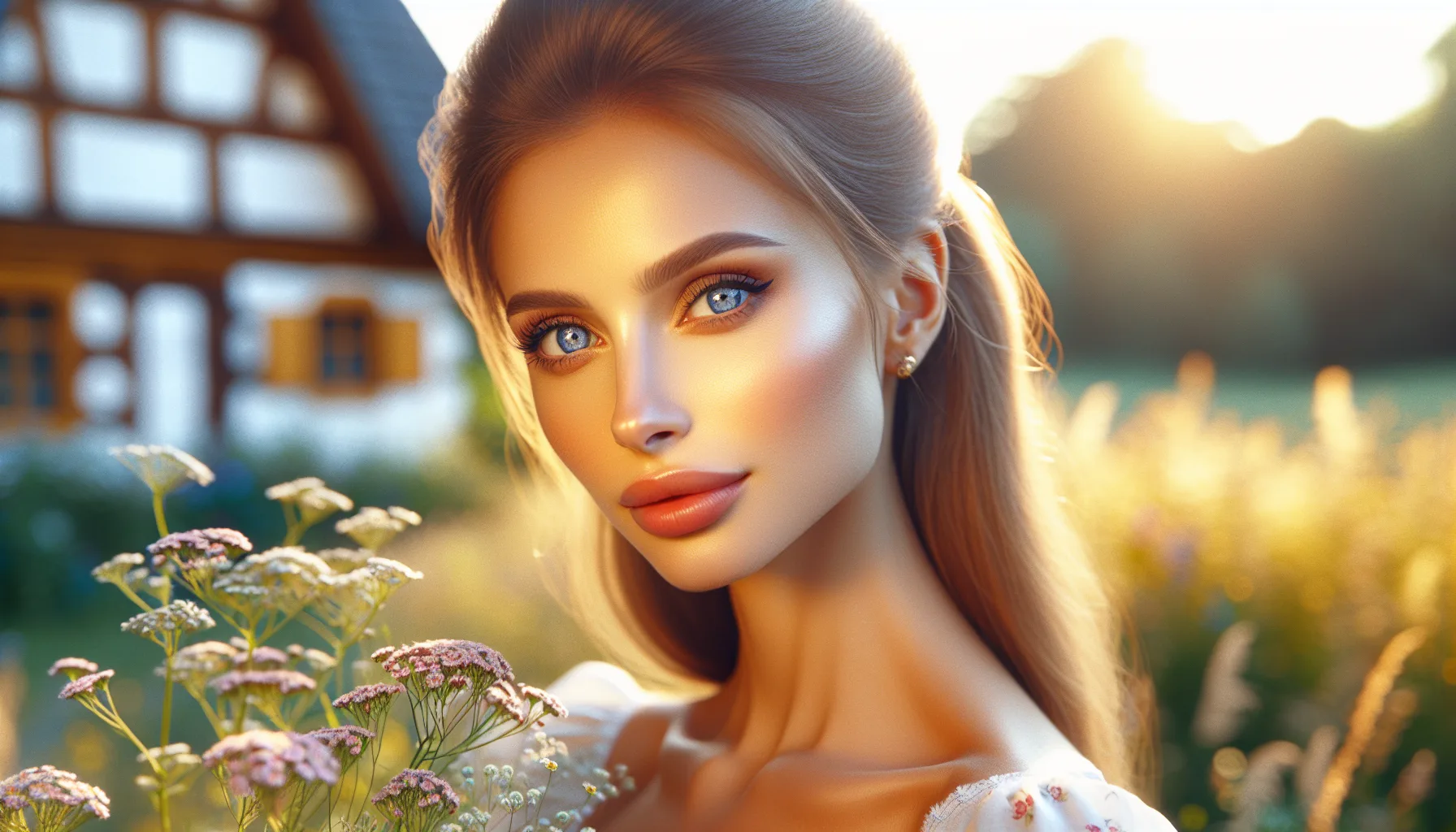 Portrait d'une femme slave illustrant la beauté et l'élégance caractéristiques des peuples d'Europe de l'Est