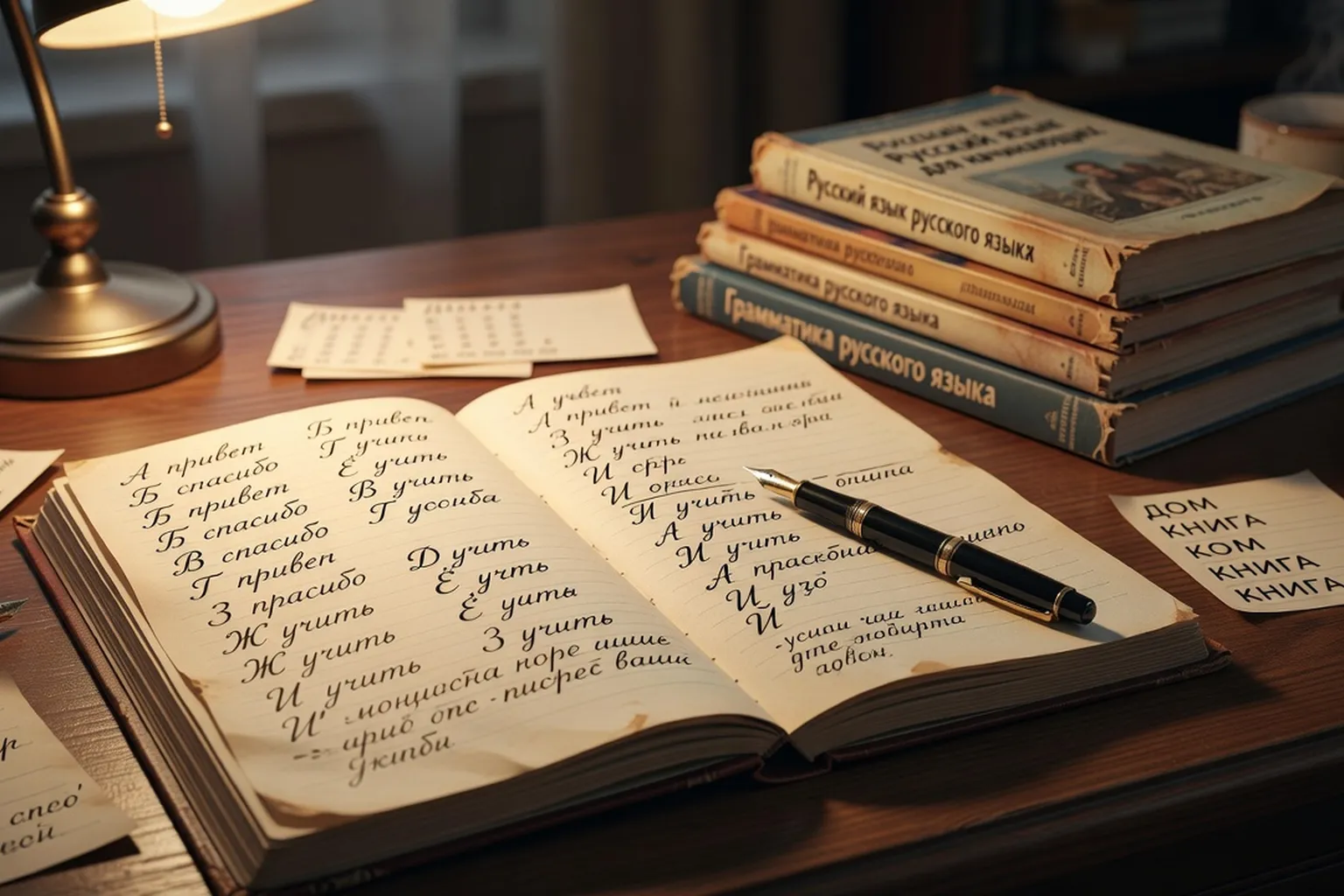 Cahier d'apprentissage avec exercices d'écriture de l'alphabet cyrillique russe