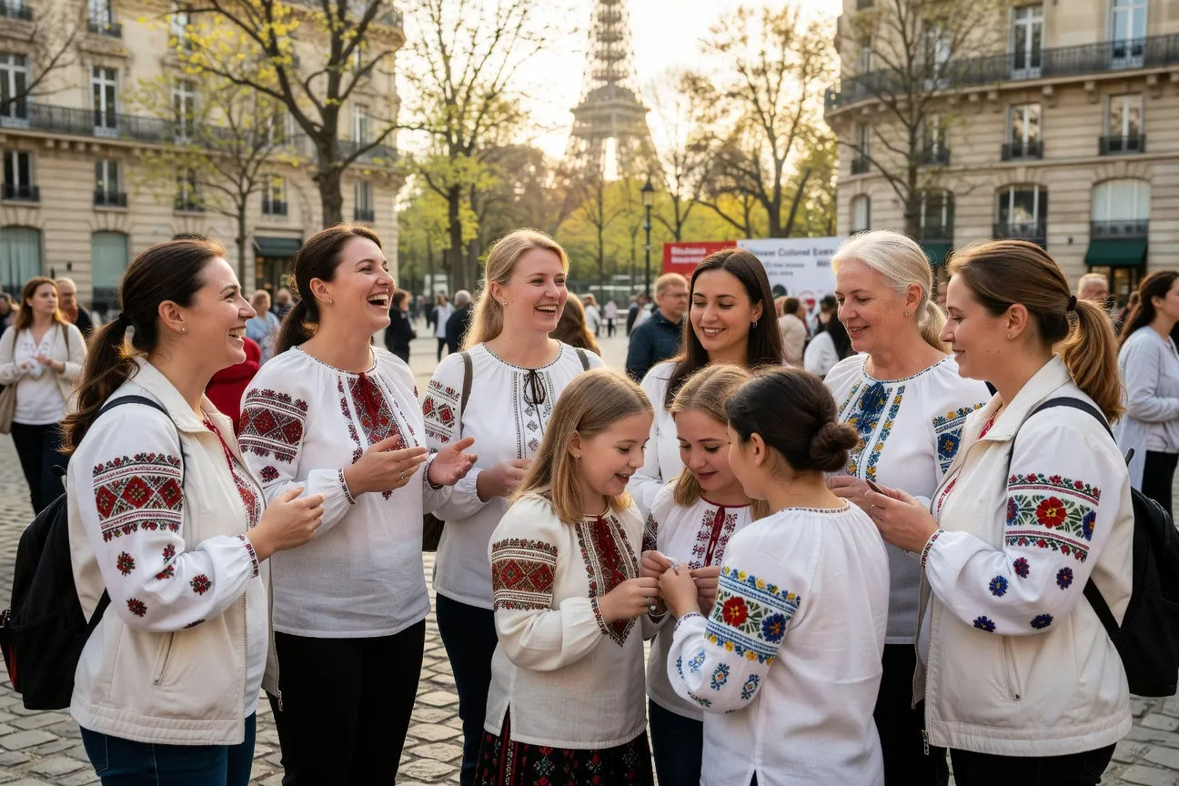 Femmes ukrainiennes en France lors d'un événement communautaire