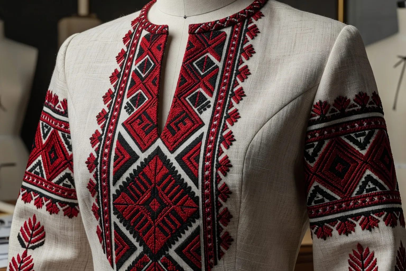 Broderies slaves contemporaines vyshyvanka soutache polonaise textiles