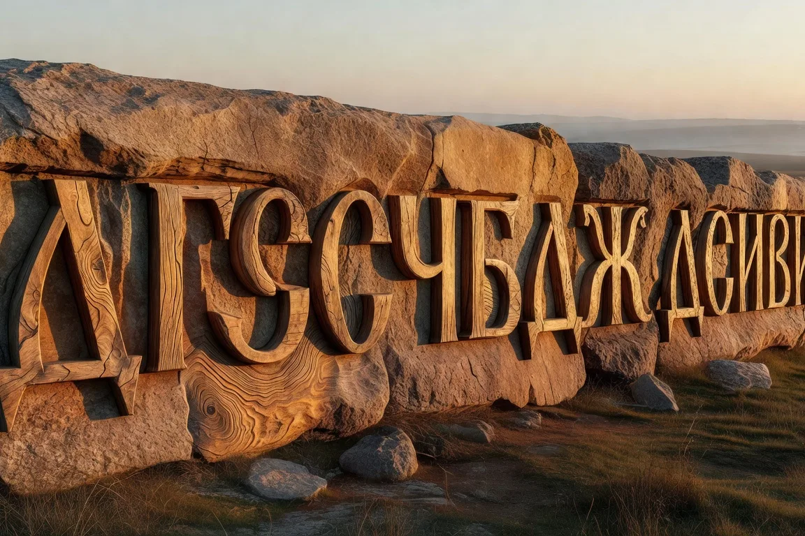 Alphabet cyrillique gravé — noms de famille slaves russes et ukrainiens