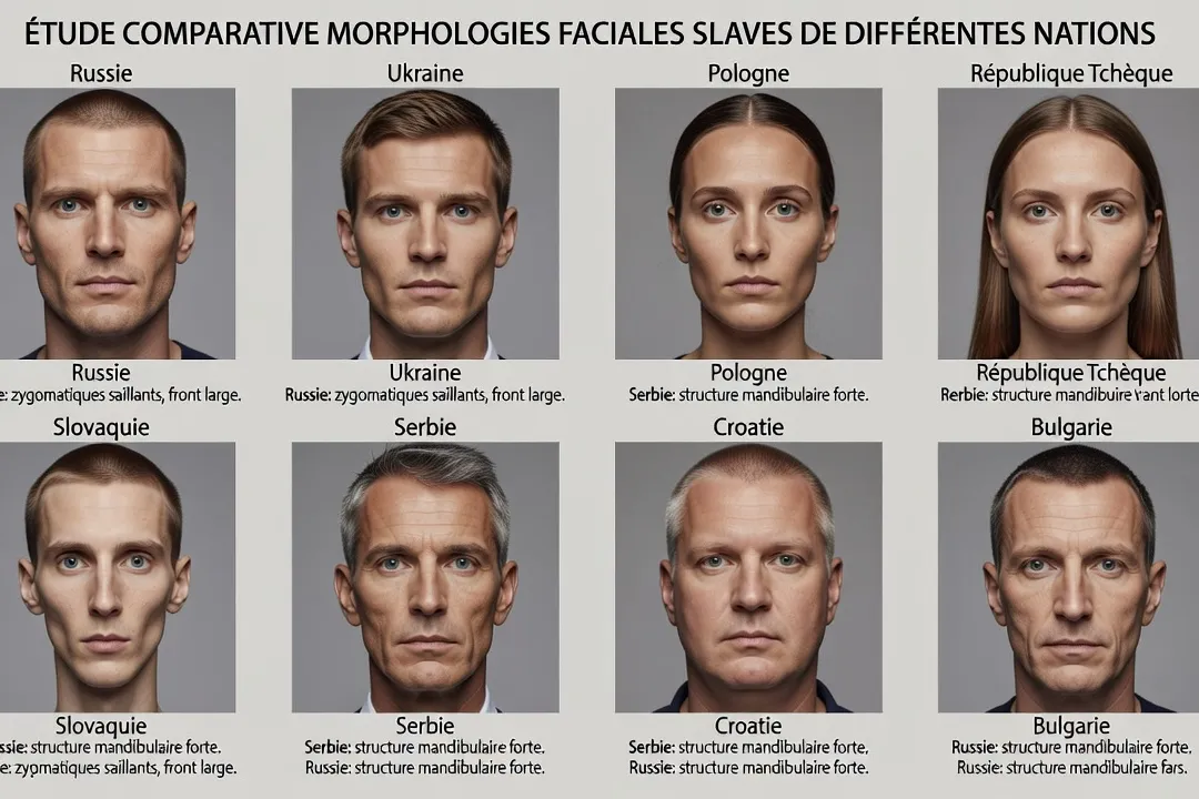 Étude comparative de morphologies faciales slaves de différentes nations