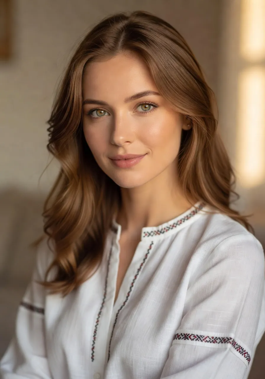 Portrait d'une femme ukrainienne contemporaine illustrant la beauté slave de l'Est