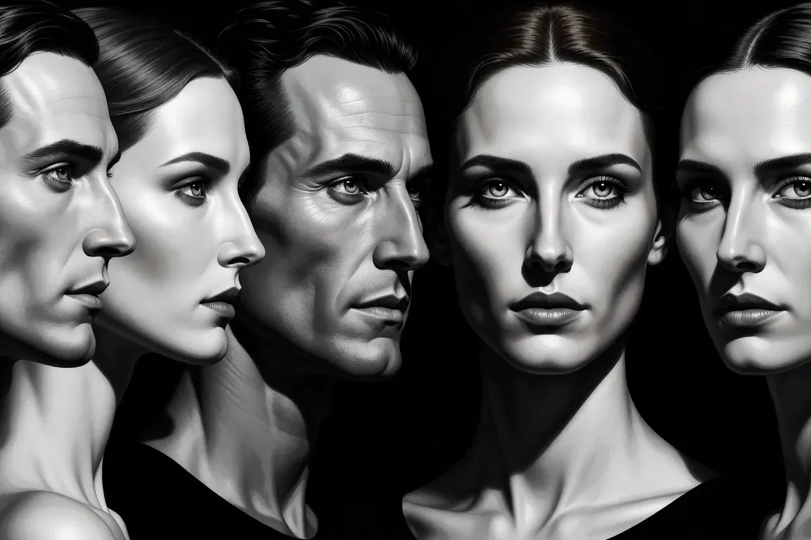 Composition artistique de visages slaves, traits distinctifs, étude morphologique
